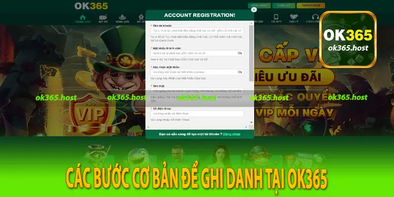 Các bước cơ bản để ghi danh tại Ok365